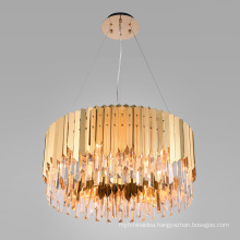 China modern lighting decorative crystal hanging lamp ceiling chandeliers pendant lights metal luster chandelier